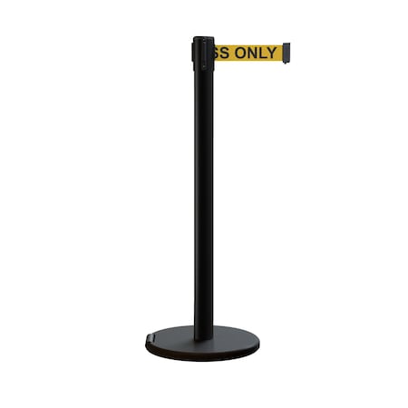 Retractable Belt Rolling Stanchion, 2.5ft Black Post  7.5ft Auth